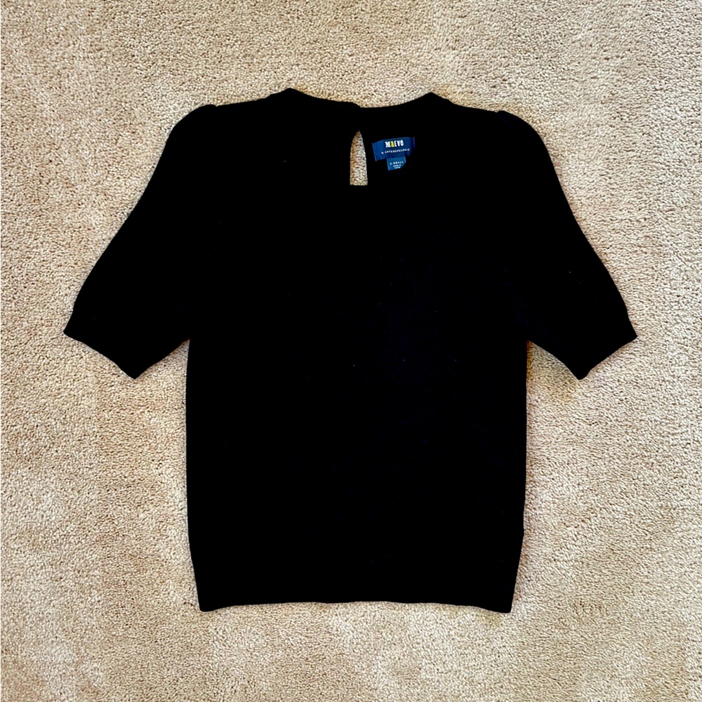 Maeve Black Short Sleeve Sweater
